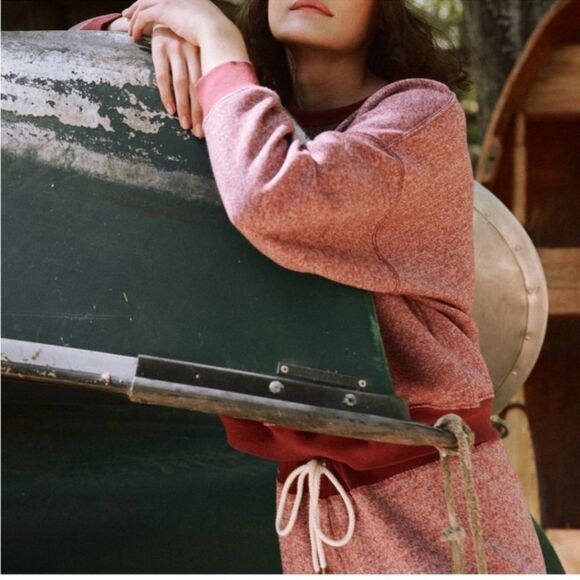 THE GREAT. Heathered Red Teammate Contrast Edging Sweatshirt Small - Picture 9 of 17